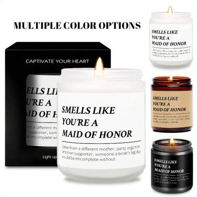 伴娘香氛蜡烛，伴娘邀请、闺蜜/姐妹、首席伴娘、订婚、婚礼策划、新娘送礼会、单身派对、家居婚礼装饰、感谢礼物、房间装饰、生日毕业礼物，完美趣味礼物