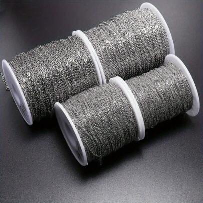 5Meters Stainless Steel Flat O-Chain Thin Chain Jewelry Accessories Necklace Pendant Cross Chain For Necklace Bracelet Accessories Diy Jewelry Making