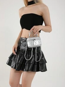 Mini Designer Women Bucket Bag 2024 New Arrival Chic Small Cross-Body Messenger Bag - Silver - View 3