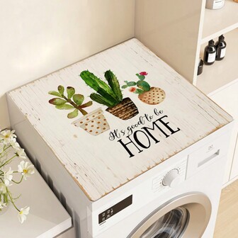 1 pieza Almohadilla de escritorio lavable de gel de sílice con estampado de cactus en acuarela, tapete impermeable y a prueba de polvo para lavadora y secadora modernas