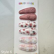 6 Stücke Kleinkind Haarspangen mit Blume Muster, Kleinkind Mädchen Haarschleifen Spangen rutschfest umwickelt mit Schnappverschluss, Blumen Spangen für Haare Haarclips, Haaraccessoires für Baby Kleinkind Mädchen Kinder (unterschiedliche Stoffchargen können Unterschiede aufweisen, zufällig) Liebes Valentinstag