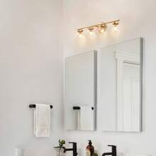 4-Lights Bathroom Vanity Light Gold Wall Scones Vanity Lighting Fixtures Wall Lamps For Bedroom - 金色 - 查看 10