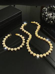 Colar com Pingente de Cubo em Forma de Coração de Hip Hop, Prateado, Dia dos Namorados, Dia das Mães, Presente