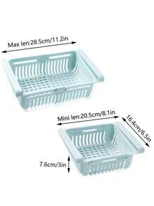 1Pc Retractable Hanging Refrigerator Hanging Organizer Drawer Storage Rack, Refrigerator Egg Fruit Storage Box Drawer Type Food Crisper Box Kitchen Accessories Refrigerator Drawer - Adjustable Kitchen Storage Rack With Pull-Out Storage Box - Sliding Partition Refrigerator Hanging Storage Rack - Multicolor - View 4