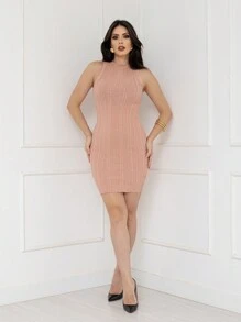 New Modal Knit Regatta Dress Size 36-44 - 藕粉色 - 查看 4