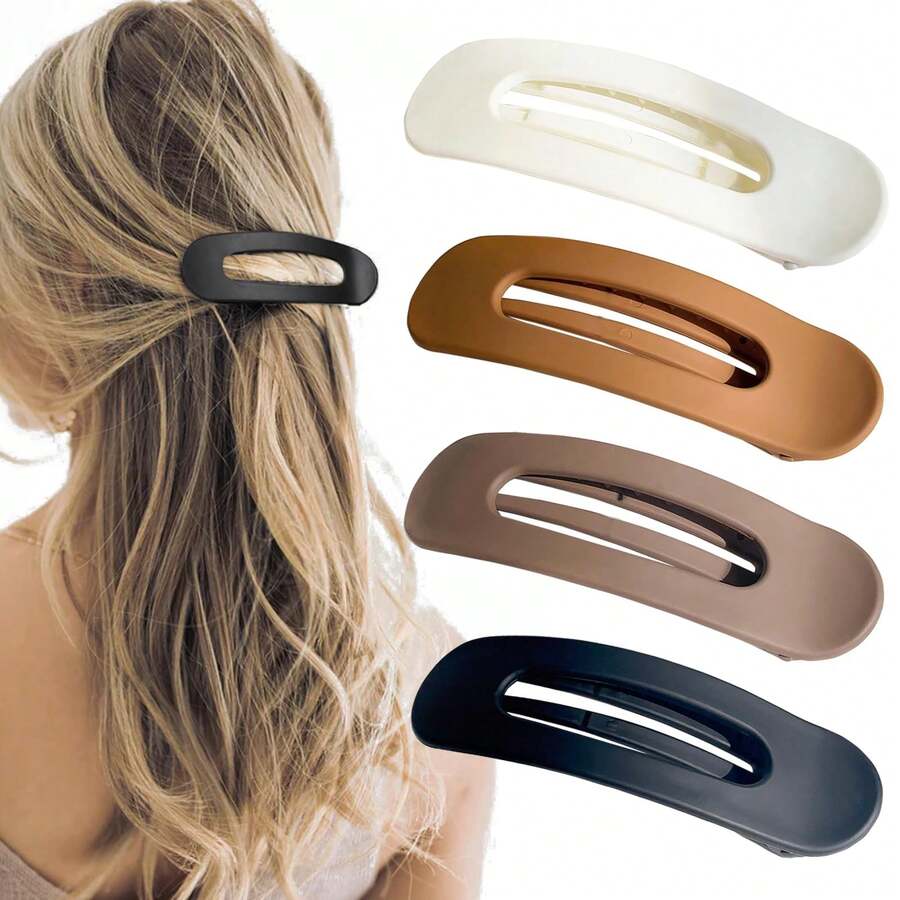 1 kẹp tóc dẹt kẹp móng vuốt lớn - Kẹp móng vuốt dẹt cho phụ nữ | Kẹp tóc nằm xuống cho tóc mỏng và dày | Kẹp dẹt lớn cho tóc | Kẹp tóc cá sấu cho bé gái - Nhiều màu - Xem 1