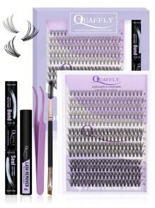Lash Kit 10D+20D+30D Eyelash Kit 260Pcs DIY Lash Kit  Lash Clusters 8-16mm Cluster Eyelash Kit With Lash Bond And Seal  Lash Remover Lash Brush Lash Applicator Tool - 黑色 - 查看 1
