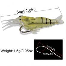 SOUGAYILANG 10pcs/20pcs 5cm Soft Shrimp Lure, Suitable For Bass, Black Bass And Other Fish - Yellow - View 4