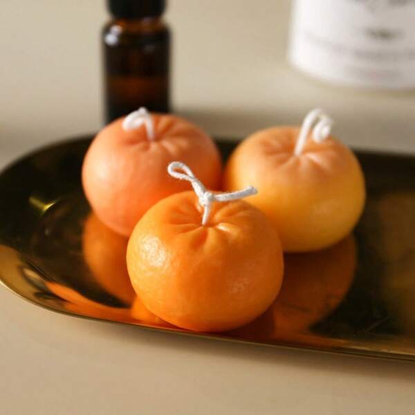 6x5.8cm Orange Candle Silicone Mold Fruit Shaped Candle Making Mold