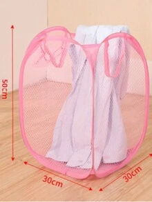 5 Laundry Basket Kit Folding Box For Storage And Organization Of Clothing Toys Promotion - Hồng - Xem 5