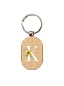 1 件雏菊字母 A-Z 图案木质钥匙扣、首字母木质吊坠、可雕刻的创意小礼物、包包吊坠、木质标签、钥匙扣、戒指、雕刻空白木板、DIY 配件 - 杏色 - 查看 18