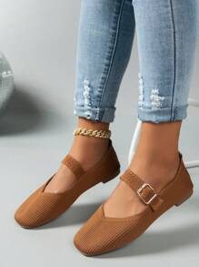 Nouvelles Mocassins plates, décontractées et décontracté à bout rond de unicolore pour femmes