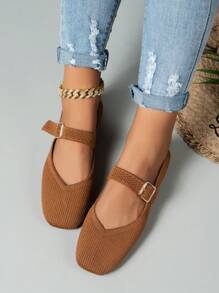 Nouvelles Mocassins plates, décontractées et décontracté à bout rond de unicolore pour femmes