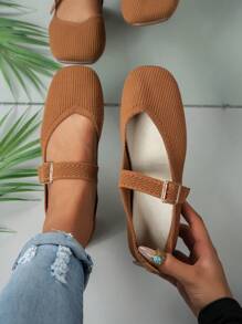 Nouvelles Mocassins plates, décontractées et décontracté à bout rond de unicolore pour femmes