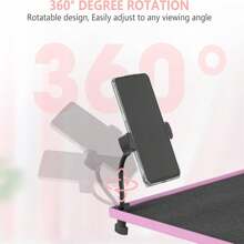 Pink Projector Stand Tripod, Laptop Tripod Stand Adjustable Height 23.5" - 63.5" With Gooseneck Phone Holder, Laptop Floor Stand For Office, Home, Stage, Studio, DJ Racks Musical Instruments - 粉色 - 查看 7
