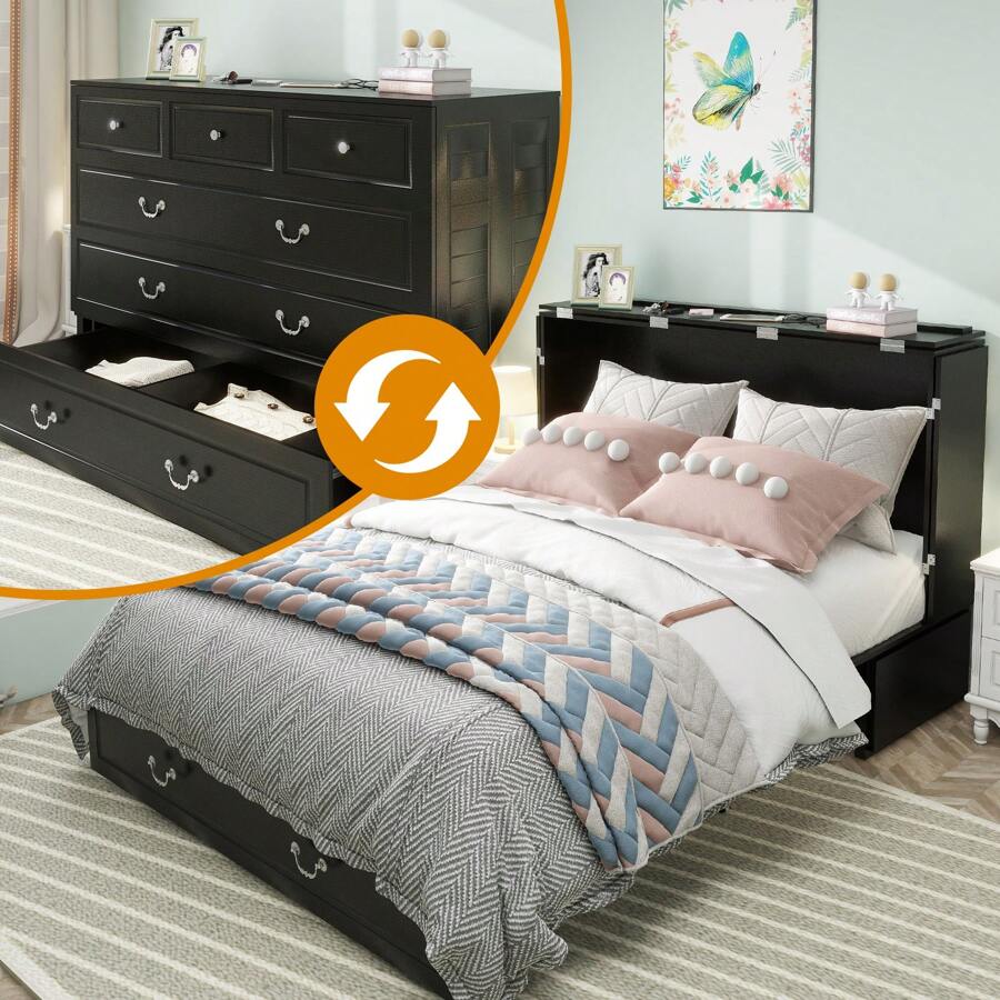 Murphy Bed Cabinet With Drawer Includes Storage Cabinet Murphy Bed