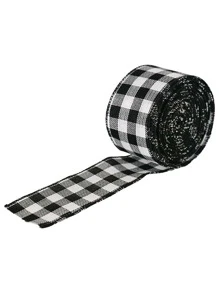 1 Pc Home Decor Decor Red And Black Plaid Ribbon Atmosphere Decoration Black And White Plaid Ribbon Plaid Fabric Ribbon,Valentine's Day Decoration, Wedding Decoration Birthday