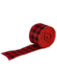 1 Pc Home Decor Decor Red And Black Plaid Ribbon Atmosphere Decoration Black And White Plaid Ribbon Plaid Fabric Ribbon,Valentine's Day Decoration, Wedding Decoration Birthday