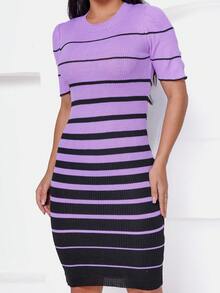 Women Midi Dresses - 紫色 - 查看 1