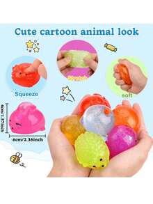 8 món đồ chơi bóp Mochi lấp lánh cỡ lớn dùng cho tiệc, đồ chơi bóp Kawaii, đồ chơi cảm giác động vật biển làm giải thưởng cho lớp học, đồ nhồi túi quà, đồ chơi bóp bóng giảm căng thẳng (Màu ngẫu nhiên) - Nhiều màu - Xem 2