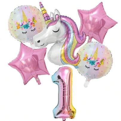 Unicorn Balloon Bundle Set, Birthday Party Decorations Balloon, Rainbow Unicorn,