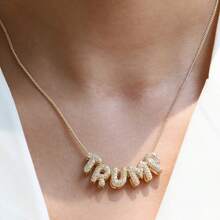 New Fashionable Multifunctional 26pcs English Letter Necklace, Women Copper Cubic Zirconia Letter Pendant