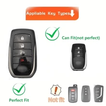 For Toyota Key Fob Cover For Toyota Key Fob Case Fit For 2019-2024 For Venza, For RAV4 Prime, For Land Cruiser, For Fortuner, For Grand For Highlander, For Corolla Cross, For Hilux - With Horseshoe Buckle 5 - View 6