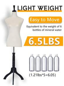 Female Mannequin Body,59.1-66.9 Inch Dress Form Sewing Mannequin Torso Manikin With Wooden Tripod Base Stand Adjustable Mannequin For Sewing Clothes Display - Màu be - Xem 4