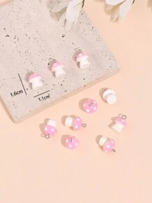 10/20个可爱夜光卡通蘑菇吊坠DIY耳环项链手链配件，简约撞色DIY钥匙扣饰品配件 - 墜飾 - 查看 10