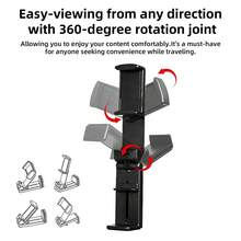 1pc Multifunctional 360° Rotatable Airplane Phone Holder, Universal Mobile Phone Stand For Seat Back, Table, Home, Kitchen, Office - Black - View 5