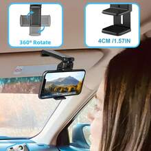 1pc Multifunctional 360° Rotatable Airplane Phone Holder, Universal Mobile Phone Stand For Seat Back, Table, Home, Kitchen, Office - Black - View 2