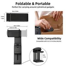 1pc Multifunctional 360° Rotatable Airplane Phone Holder, Universal Mobile Phone Stand For Seat Back, Table, Home, Kitchen, Office - Black - View 6