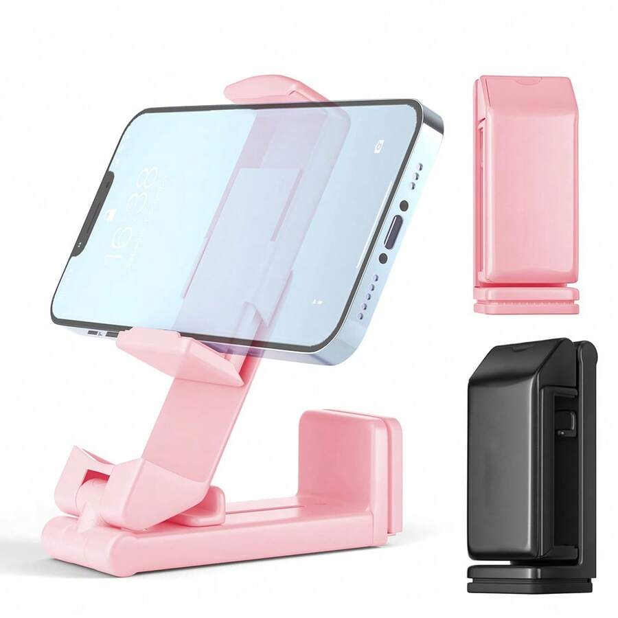 1pc Multifunctional 360° Rotatable Airplane Phone Holder, Universal Mobile Phone Stand For Seat Back, Table, Home, Kitchen, Office - Black - View 1