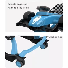 4-In-1 Baby Walker Folding Infant Walker Adjustable Toddler Activity Center Fast - Blue - View 4