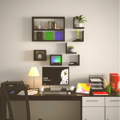 Kit 7 Nichos Prateleiras De Parede Flutuante Organizador Quarto Infantil Porta Objetos Multiuso