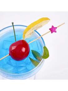 100 piezas Tenedor de bambú en forma de estrella de cinco puntas para buffet, cupcakes, fruta, tenedor para fiestas, postre, ensalada, para decoración de bodas, palillos de dientes con forma de corazón rosa, palillos para sándwiches, frutas, aperitivos, artículos de fiesta de verano, artículos de fiesta, decoración navideña, decoración de mesa, palitos de bambú para boda, pastel, postre, artículos de fiesta, decoración navideña, decoración de mesa, regalo de Navidad - Color mixto pentagrama - Ver 4