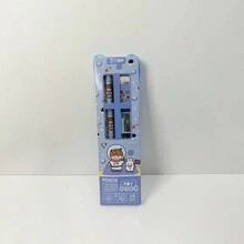 5入組/套卡通圖案鉛筆帶橡皮和卷筆刀和卡通動物印花鉛筆套裝適用於學校學生