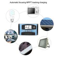 MPPT 100A Solar Charge Controller With LCD Display And Dual USB Port 12V And 24V - Màu xanh lam - Xem 8