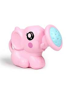 1个卡通大象浇水壶洗澡玩具 - 粉色/蓝色，适合18个月以上儿童，0-6岁儿童洗澡和沙滩玩具