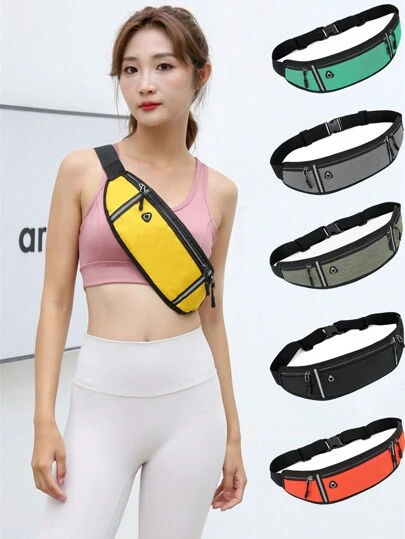 Unisex Sports Waist Pack, Suitable For Running, Outdoor Hiking, Fitness And Night Running, Can Fit Smartphone. This Slim Waist Pack Features Reflective Strips, Ideal For Night Running Sports, Also Suitable For Sports, Fitness, Exercise, Travel, Vacation And More. Durable And Long-Lasting, Essential Travel Gear For Running And Hiking.