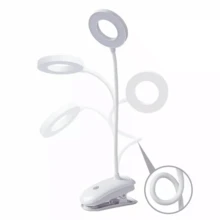 LED Rechargeable Clamp Clip On Flexible Desk Light Reading Table Night Lamp -USB - Luz cálida, Luz blanca, Luz cálida y blanca - Ver 10
