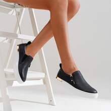 Comfyshoes Women's Fashion Sneakers, Casual Slip On Sneakers, Arch Support Walking Shoes For Women - màu đen - Xem 6