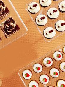 1 Set Combination Clear Acrylic Cupcake Stand With Screwdriver, Modern Minimalist Rectangular Transparent Cake Dessert Baking Tray For Home Party Holiday - Clear - View 5