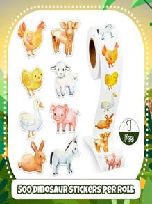 500pcs/Roll Cartoon Animal Stickers, Reward Stickers, Stationery Stickers, Gift Decoration Labels Back To School - Multicolor - View 6
