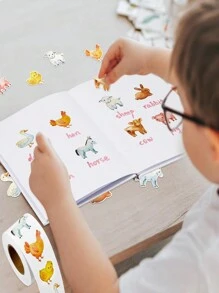 500pcs/Roll Cartoon Animal Stickers, Reward Stickers, Stationery Stickers, Gift Decoration Labels Back To School - Multicolor - View 7