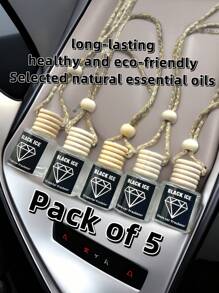 5pcs Car Air Freshener Diffuser-Lavender Chane Eau De Scented Car Freshene*5pcs - 黑色 - 查看 1