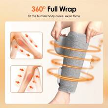 Hailicare 双气囊振动加热腿部按摩器，3种振动模式和3种温度设置，是馈赠亲友的绝佳礼物，配备1800mAh电池 - 灰色 - 查看 5