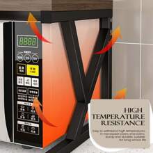 2-Tier Microwave Oven Rack, Kitchen Counter Organizer Shelf Stand, 3-Tier Pot Pan Grill Storage Racks, 55lbs Weight Capacity - Black-2 Tier - View 2