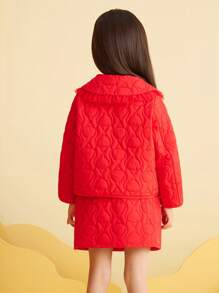 mini bala 女童长袖套装宝宝新款中式翻领套装 - 中國紅 - 查看 2