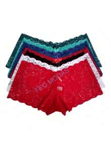 Calesson Plus Size Women's Sexy Lingerie Lace Caleçon Promotional Kit - 彩色 - 查看 4